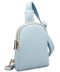 Fashion Multi Zip Sling Bag ND126 LIGHT BLUE